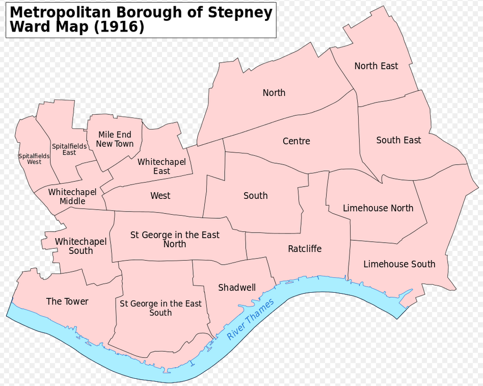 Metropolitan Borough of Stepney Ward Map.png