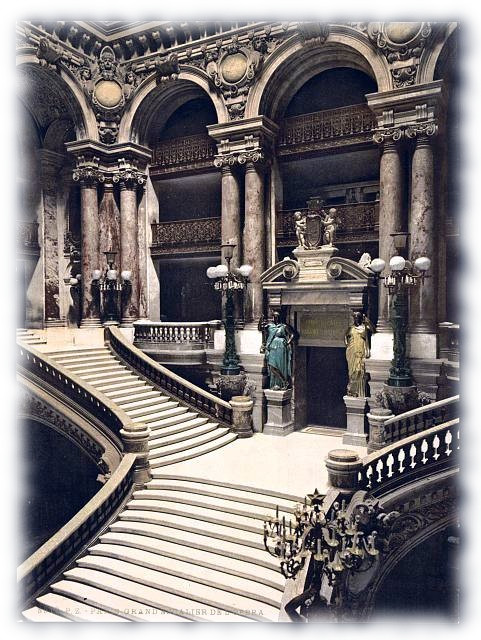 Paris opera house grand staircase 1900.jpg