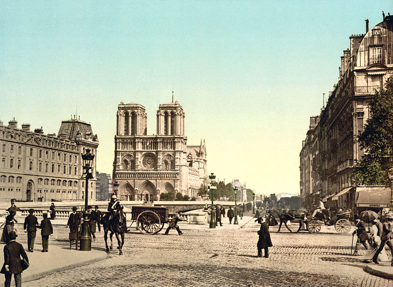 Paris - Notre Dame and St. Michael bridge ca 1890-1900.jpg