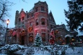 Castle Marne Outdoor Antique Christmas Lights and Wreaths.JPG