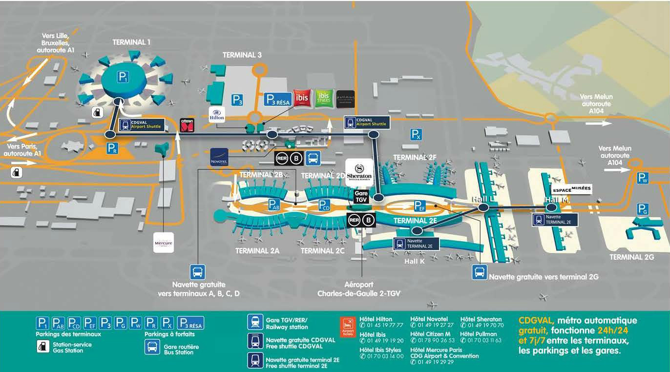 Getting around Terminal 2 on foot - CHARLES DE GAULLE AIRPORT