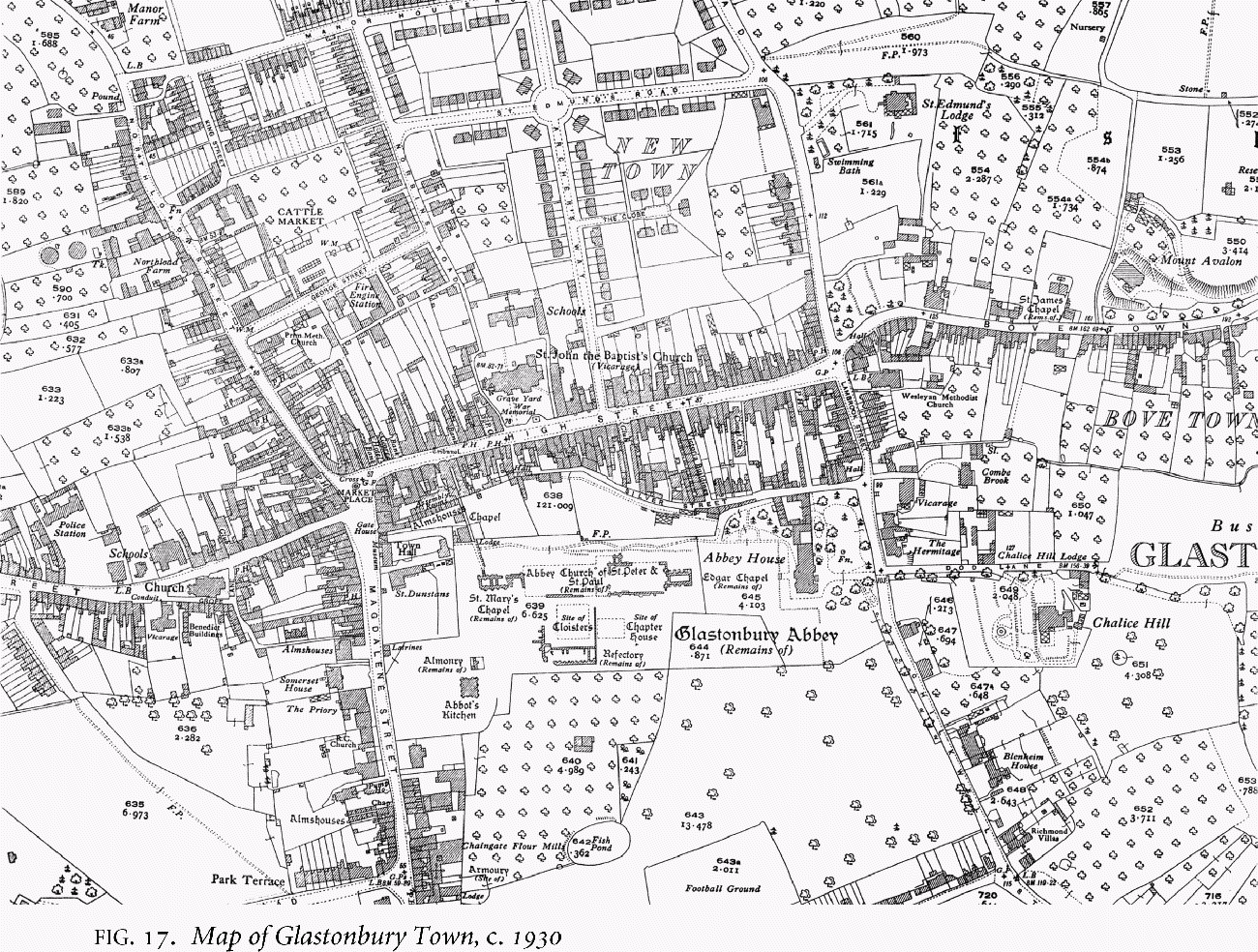 Glastonbury map 1930.gif